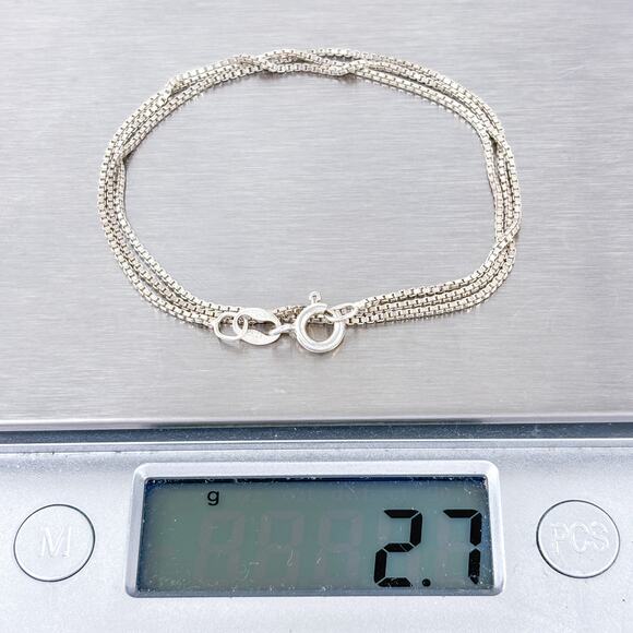 Vintage Sterling Silver 925 Italian Box Chain Necklace – 18 Inches - Picture 3 of 3